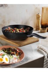 Siyah Inci Granit 28 Cm Wok Tava